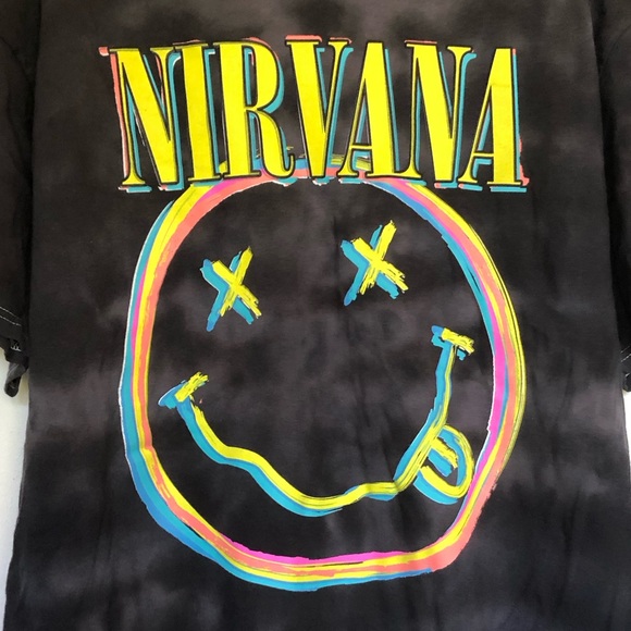 Oversized Nirvana Smiley Face T Shirt - Picture 2 of 4